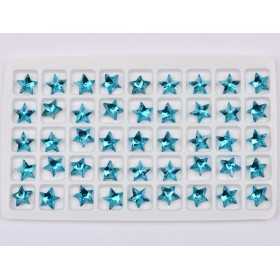 P4555-Cristal Star Fancy Stone, 10mm, Dark Aquamarine Silver Foiled - 1 buc