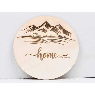 L756-Decoratiune lemm " Home ... " 22 cm - 1 buc