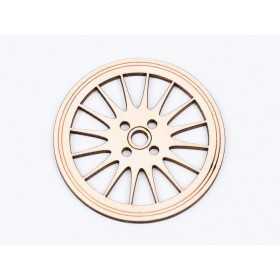 L763-Decoratiune lemn " Cerc model abstract " 7 cm - 1 buc