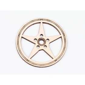 L765-Decoratiune lemn " Cerc model abstract " 7 cm - 1 buc