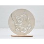 L783-Decoratiune lemn Pisica 15 cm diametru - 1 buc