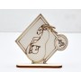 L786-Decoratiune lemn zodia Sagetator 10x10cm- 1 buc