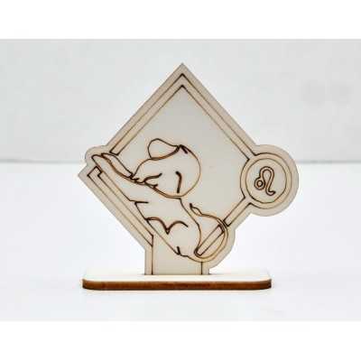 L787-Decoratiune lemn zodia Capricorn 10x10cm- 1 buc