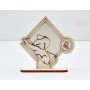 L787-Decoratiune lemn zodia Capricorn 10x10cm- 1 buc