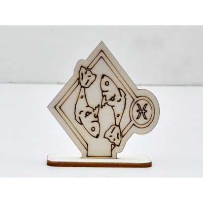 L788-Decoratiune lemn zodia Leu 10x10cm- 1 buc