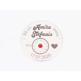 S136 - Serviciu de gravura personalizata si cristal- banut botez - 1 buc