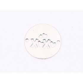 E1621 N Link Argintg 925 "XOXO" 13mm, 0.5mm 1 buc