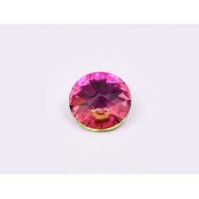 P4580-Austria Rivoli Round Stone, 12mm, Crystal Vitrail Rose Silver Foiled - 1 buc
