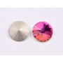 P4580-Austria Rivoli Round Stone, 12mm, Crystal Vitrail Rose Silver Foiled - 1 buc