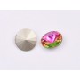 P4580-Austria Rivoli Round Stone, 12mm, Crystal Vitrail Rose Silver Foiled - 1 buc