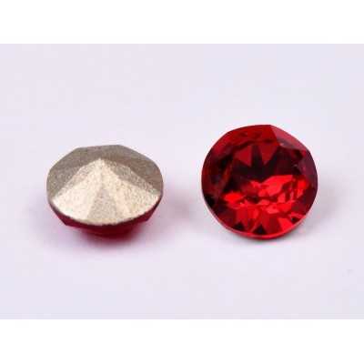0707-Austria Chaton Round Stone, 7mm, Ruby Silver Foiled - 1 buc