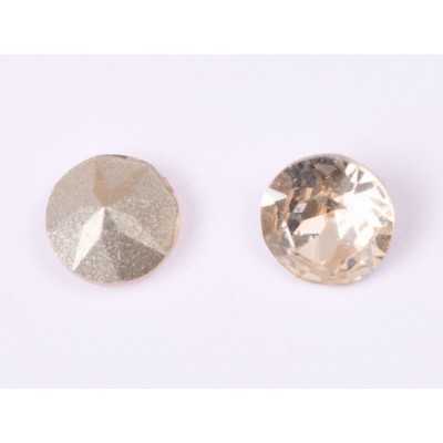 0710-Austria Chaton Round Stone, 7mm, Light Peach Silver Foiled - 1 buc
