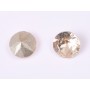 0710-Austria Chaton Round Stone, 7mm, Light Peach Silver Foiled - 1 buc