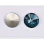 P4582-Austria Rivoli Round Stone, 12mm, Denim Blue Silver Foiled - 1 buc