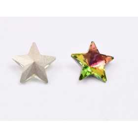 P4592-Cristal Star Fancy Stone, 10mm, Crystal Vitrail Rose Silver Foiled - 1 buc