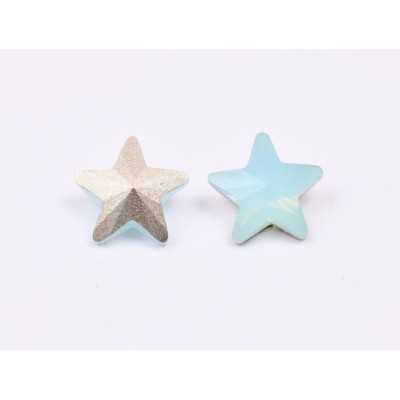P4604-Cristal Star Fancy Stone, 10mm, Aqua Opal Silver Foiled - 1 buc