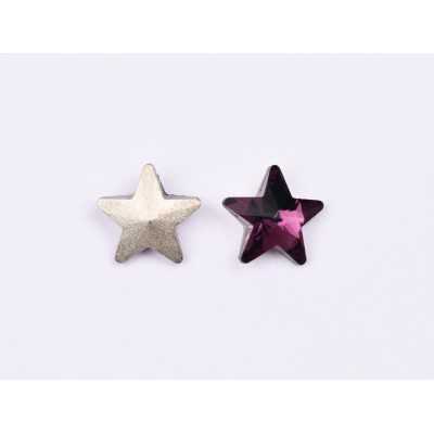 P4608-Cristal Star Fancy Stone, 10mm, Amethyst Silver Foiled - 1 buc