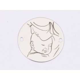 E1630 GS Banut Ag 925 "Mom&Baby" 16.5mm, 0.3mm 1 buc