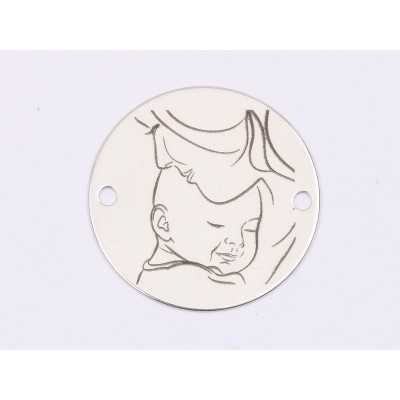 E1630 GS Banut Ag 925 "Mom&Baby" 16.5mm, 0.3mm 1 buc