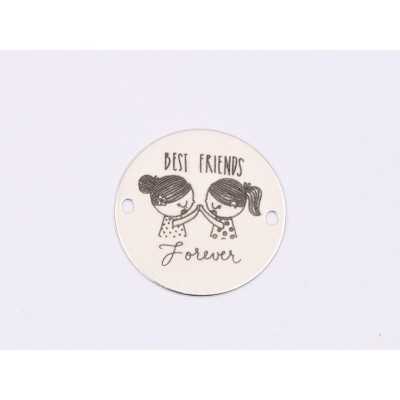 E1631 GS Banut Ag 925 "Best friends Forever" 16.5mm, 0.3mm 1 buc