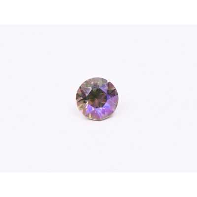 0717-Austria Chaton Round Stone, 7mm, Crystal Ghost Light Silver Foiled - 1 buc