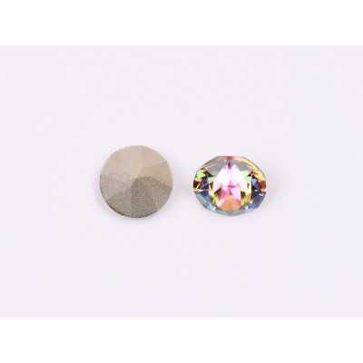 0719-Austria Chaton Round Stone, 7mm, Crystal Volcano Silver Foiled - 1 buc