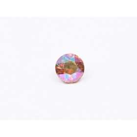 0727-Austria Chaton Round Stone, 6mm, Crystal Iridescent Green Silver Foiled - 1 buc