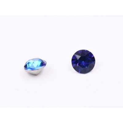 0728-Cristal Chaton Round Stone, 6mm, Crystal Bermuda Blue Silver Foiled - 1 buc