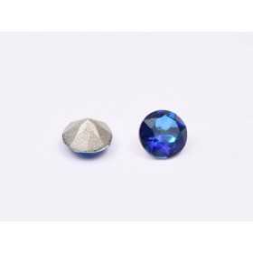 0728-Austria Chaton Round Stone, 6mm, Crystal Bermuda Blue Silver Foiled - 1 buc