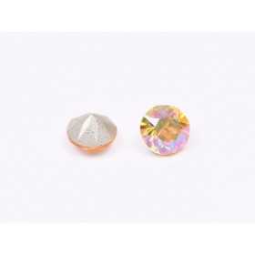 0729-Austria Chaton Round Stone, 6mm, Crystal Sun Silver Foiled - 1 buc
