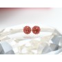 Cercei 6mm cu Ceralun alb si cristale padparadscha (PP5) - 1 pereche