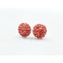 Cercei 6mm cu Ceralun alb si cristale padparadscha (PP5) - 1 pereche