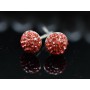 Cercei 6mm cu Ceralun alb si cristale padparadscha (PP5) - 1 pereche