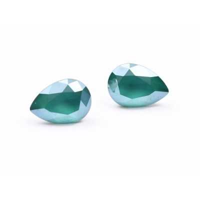 Cercei cu cristal lacrima 14x10mm, crystal royal green - 1 pereche