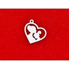 E1676 N Pandantiv Ag 925 Mama si fiica, 16.5x16.5mm, 0.5mm- 1 buc