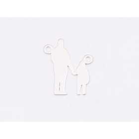 E1679 N Pandant Ag 925 Tata si fiica, 13.5x16mm, 0.6mm- 1 buc