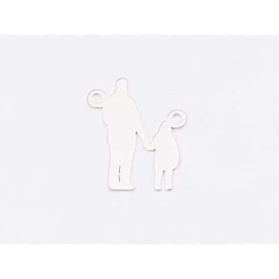 E1679 N Pandant Ag 925 Tata si fiica, 13.5x16mm, 0.6mm- 1 buc