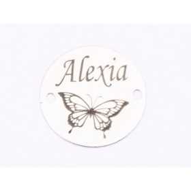 S137 - Serviciu de gravura personalizata banut "Fluturas si nume" - 1 buc