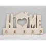 L847-Cuier chei din lemn "Home / heart" 38x22cm - 1 buc