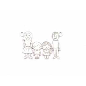 E1723 G Pandantiv Ag 925 Familie (parinti, fetita si baietel) 22x15x0.6mm 1 buc