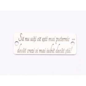 E1744 G Link Ag 925 "Sa nu uiti ca esti..." 25x9x0.5mm 1 buc