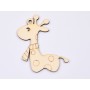 L882- Glob din lemn, girafa 7x8cm - 1 buc