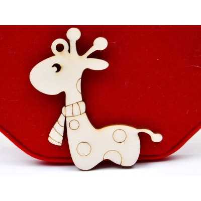 L882- Glob din lemn, girafa 7x8cm - 1 buc