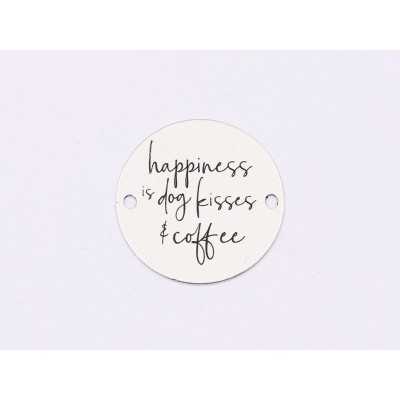 E1768 GS Link Ag 925 "Happiness is dog kisses&coffee", 16.5mm, 0.3mm 1 buc