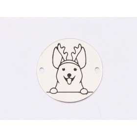 E1770 GS Link Ag 925 Christmas Dog, model 2, 16.5mm, 0.3mm 1 buc