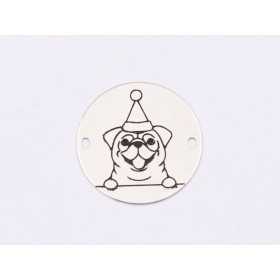 E1772 GS Link Ag 925 Christmas Dog, Bulldog, 16.5mm, 0.3mm 1 buc