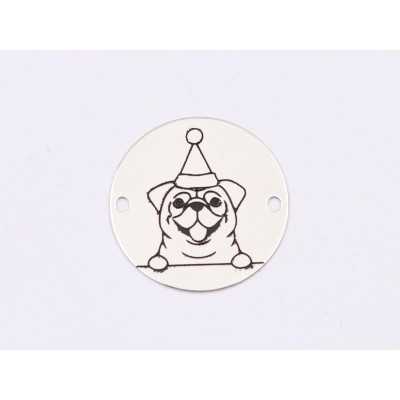 E1772 GS Link Ag 925 Christmas Dog, Bulldog, 16.5mm, 0.3mm 1 buc