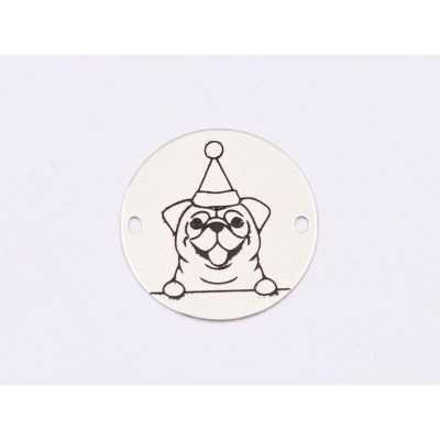 E1772 GS Link Ag 925 Christmas Dog, Bulldog, 16.5mm, 0.3mm 1 buc