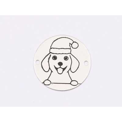 E1773 GS Link Ag 925 Christmas Dog, model 3, 16.5mm, 0.3mm 1 buc