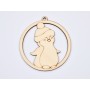 L898- Glob din lemn, pinguin, 10x11cm - 1 buc